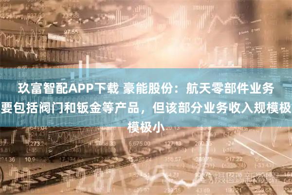 玖富智配APP下载 豪能股份：航天零部件业务主要包括阀门和钣金等产品，但该部分业务收入规模极小